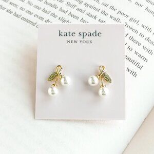 NEW Kate Spade Cherie Cherry Gold Stud Earrings Authentic